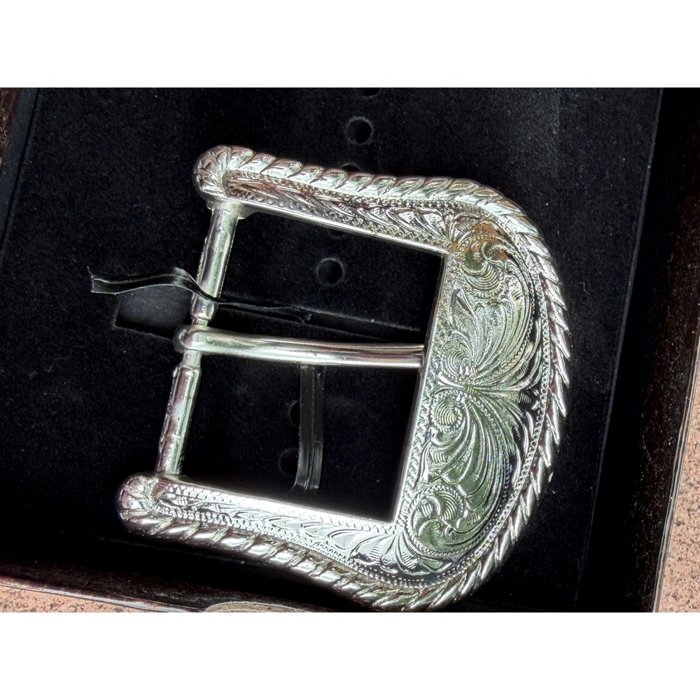 Cody James Belt Buckle Silver Tone Floral Replacement Western Mens NWT Cowboy